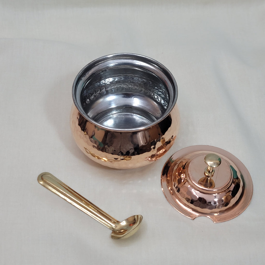 Pure Storage for Pure Ghee – Handcrafted Copper Ghee Pot with Kalai Lining (250 ML)
