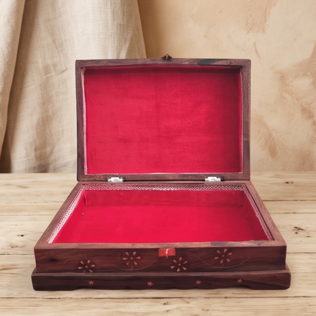 Sheesham Wooden Holy Book Stand & Box | Folding Rehal Quran, Bhagavad Gita, Bible, Religious Scriptures