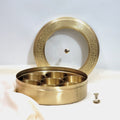 Brass Spice Box 8" (7 Containers, See through Lid, Etched Matt Finish)