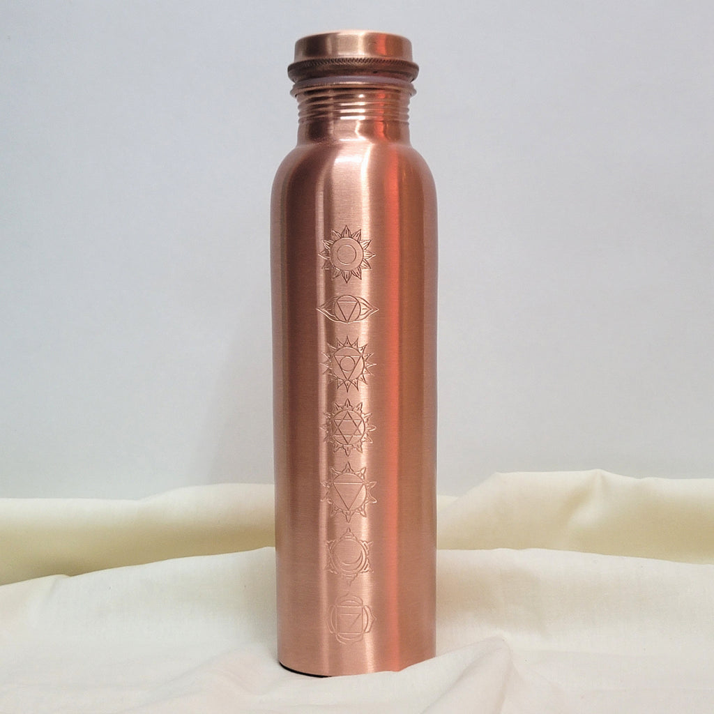Copper Pyramid Meditation Kit | Giza Golden Ratio Copper Pyramid, 7 Chakra Water Bottle & 7 CHakra Magnetic Kada
