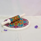 Marble Rolling Pin board Chapati Roller | Chakla Belan Set Mandla Design