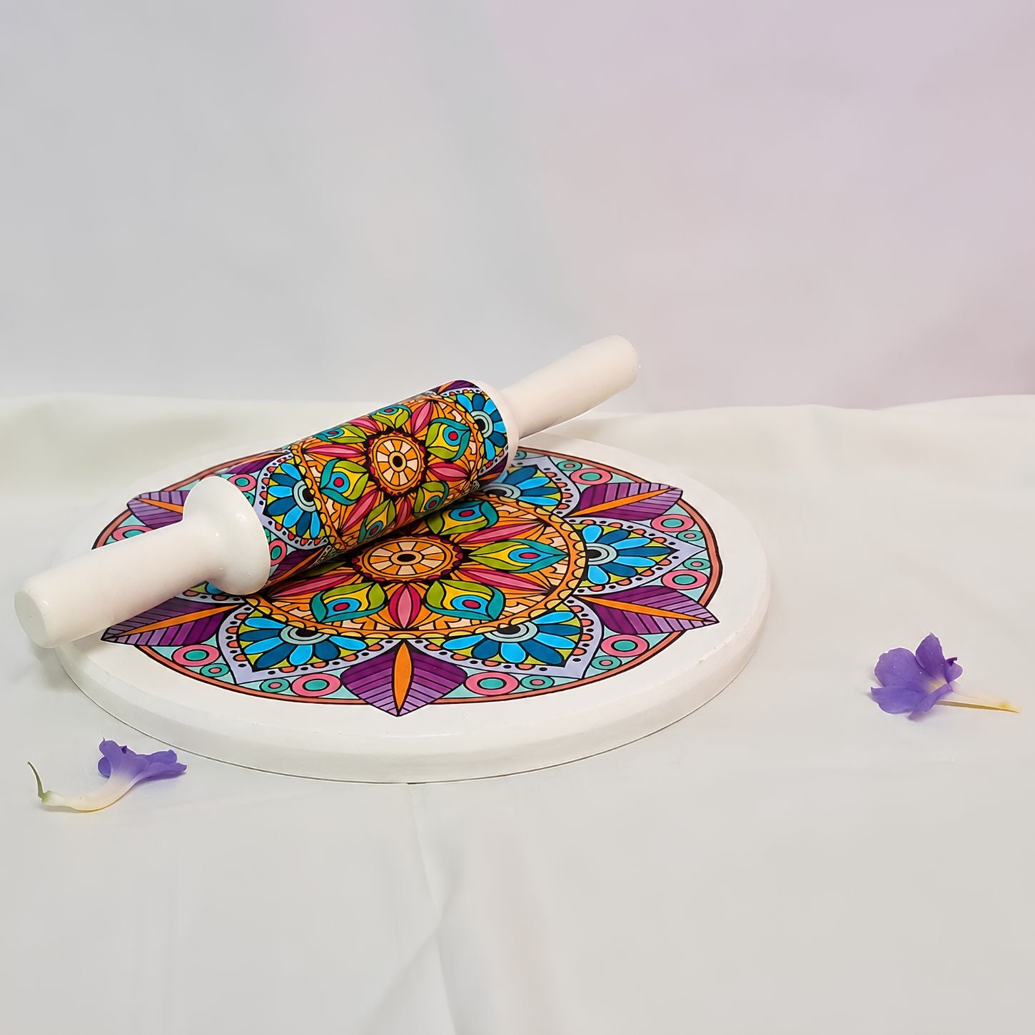 Marble Rolling Pin board for Chapati Roller | Chakla Belan Set Mandla Design