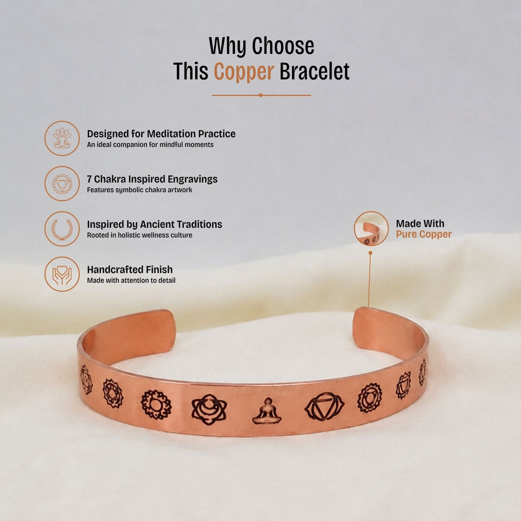 7 Chakra Magnetic Copper Kada/Bracelet