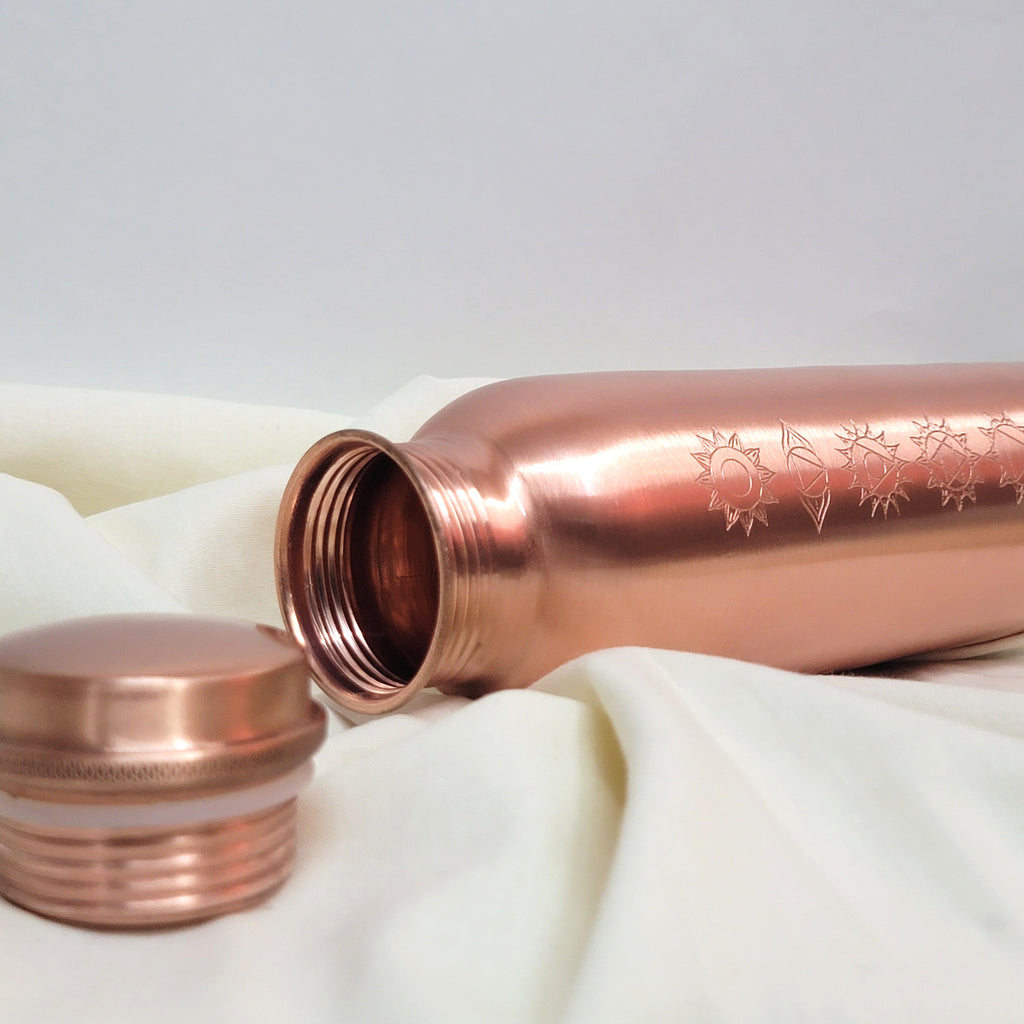 Copper Pyramid Meditation Kit | Giza Golden Ratio Copper Pyramid, 7 Chakra Water Bottle & 7 CHakra Magnetic Kada