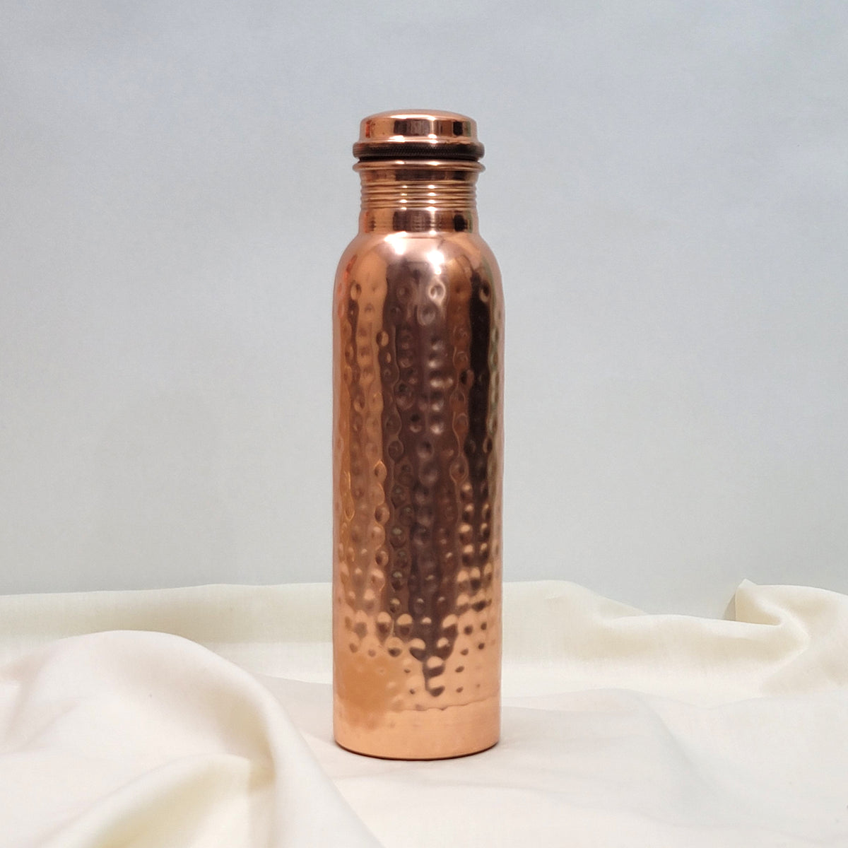 Copper Water Bottle  Hammered Design Glossy Finish 950 ML – Handcrafted Gift | Diwali Gift Idea