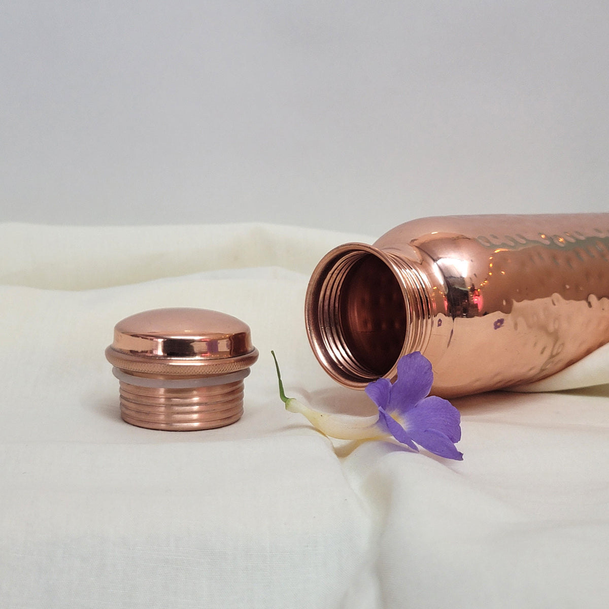 Copper Water Bottle  Hammered Design Glossy Finish 950 ML – Handcrafted Gift | Diwali Gift Idea
