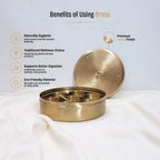 Brass Spice Box 8" (7 Containers, Etched Floral Matt Finish)