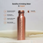 7 Chakra Yoga Copper Water Bottle - 950 ML | 99.9% Pure Copper