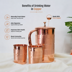 Benefits of drinking water in Copper jug and glass