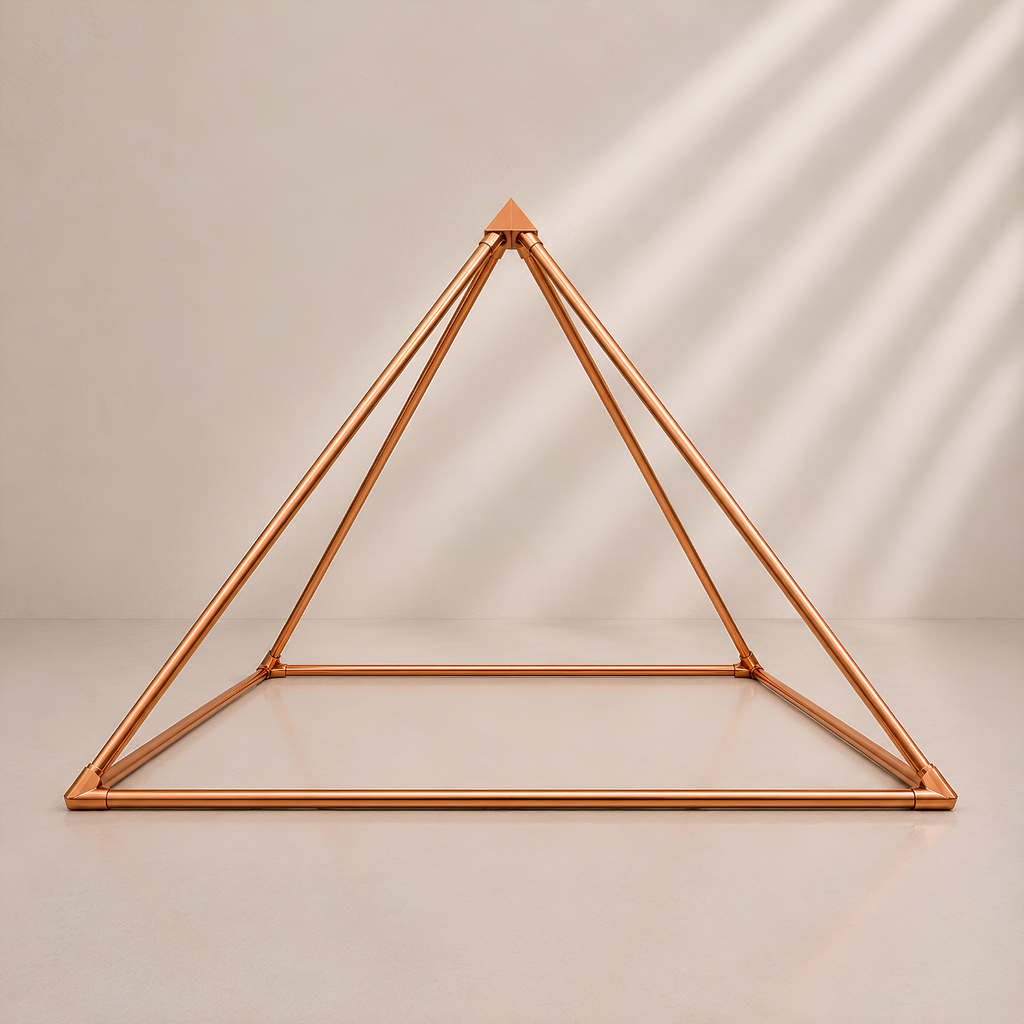 Copper Pyramid Meditation Kit | Giza Golden Ratio Copper Pyramid, 7 Chakra Water Bottle & 7 CHakra Magnetic Kada