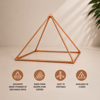 Copper Pyramid Meditation Kit | Giza Golden Ratio Copper Pyramid, 7 Chakra Water Bottle & 7 CHakra Magnetic Kada