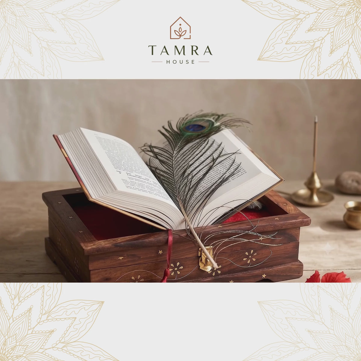 Sheesham Wooden Holy Book Stand & Box | Folding Rehal Quran, Bhagavad Gita, Bible, Religious Scriptures